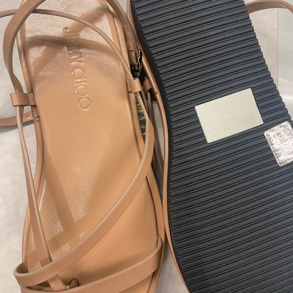 Jimmy Choo pibe flat sandals never worn